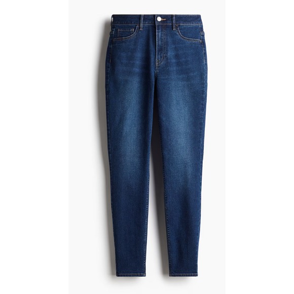 H&M Curvy Fit Denim Blue Jegging Ultra High Waist Womens Sz 10 - Picture 1 of 5